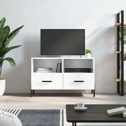 TV-Møbel Høyglans Hvit Tv-benk 80x36x50 cm