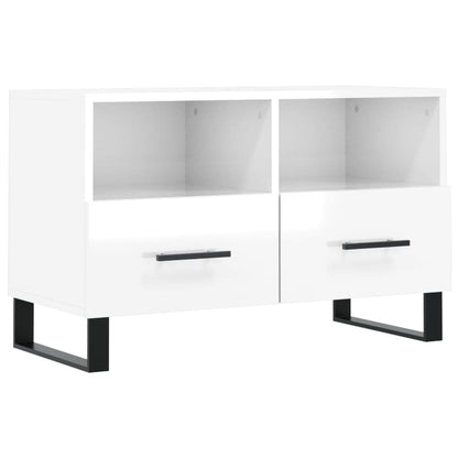 TV-Møbel Høyglans Hvit TV-benk 80x36x50 cm