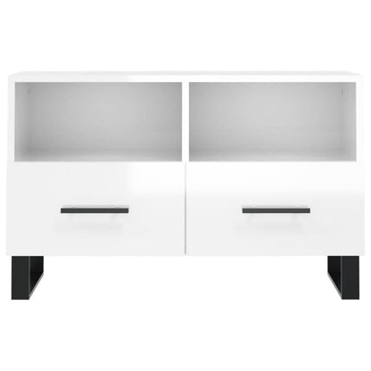 TV-Møbel Høyglans Hvit TV-benk 80x36x50 cm