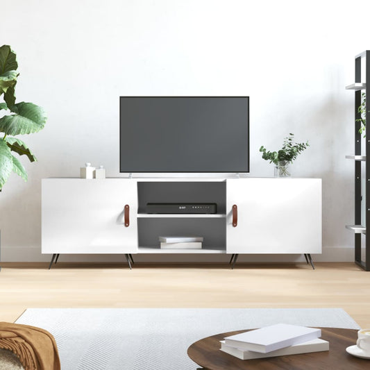 TV-Møbel Høyglans Hvit TV-benk 150x30x50 cm