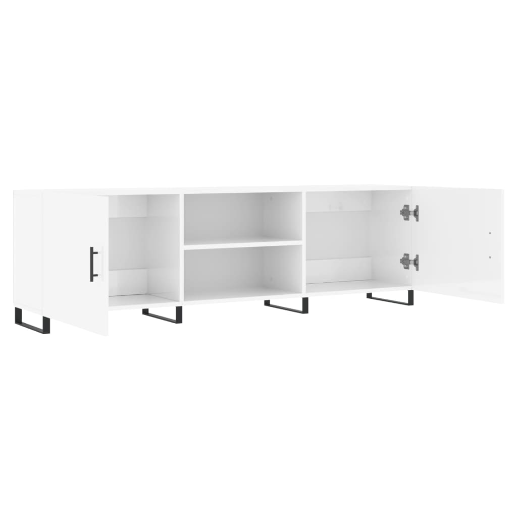 TV-Møbel Høyglans Hvit Tv-benk 150x30x50 cm