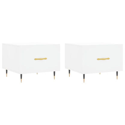Sidebord Hvit 2 stk 50x50x40 cm