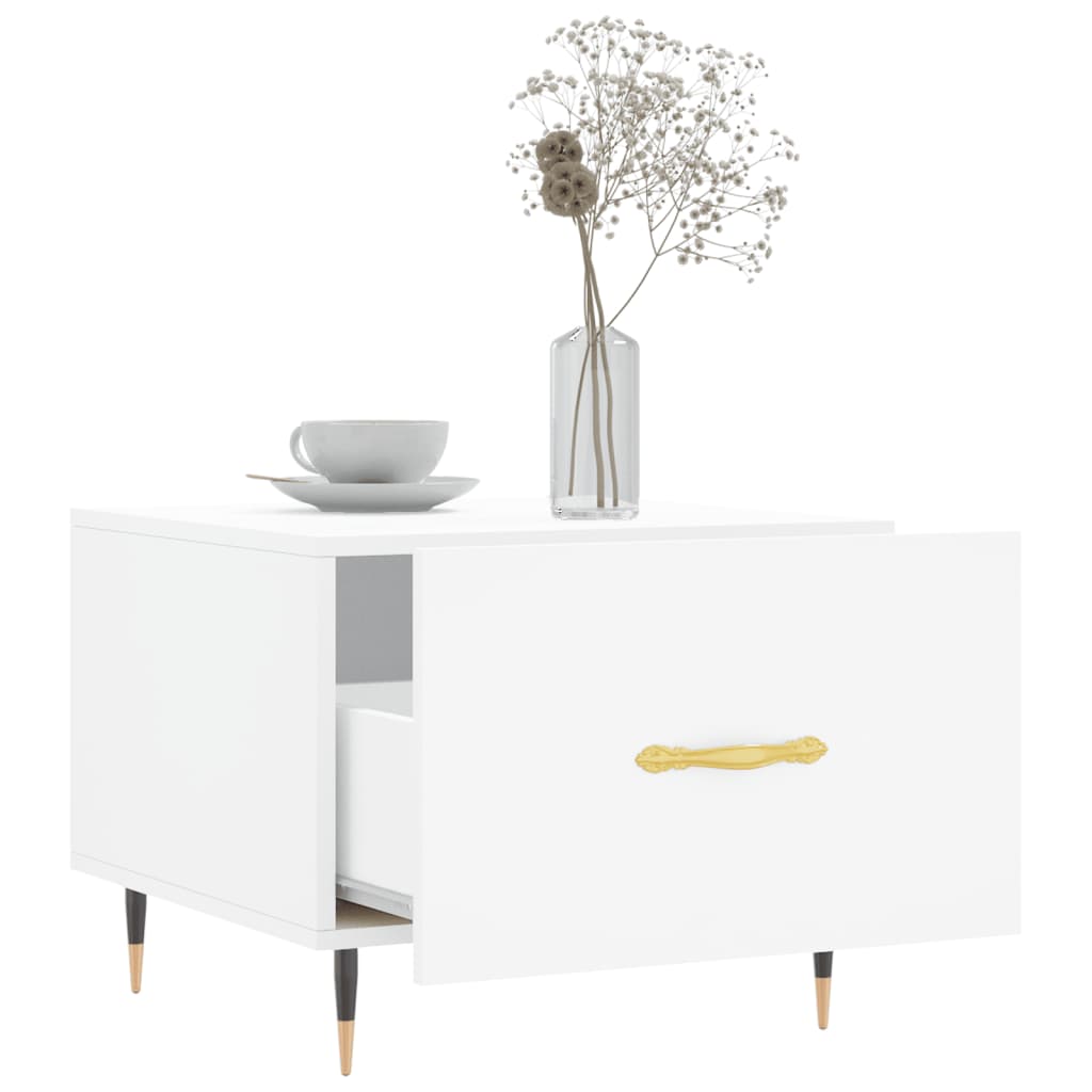 Sidebord Hvit 2 stk 50x50x40 cm