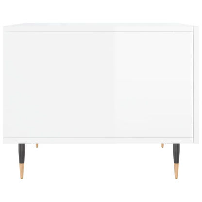 Sidebord Høyglans Hvit 2 stk Høyglans Hvit 50x50x40 cm