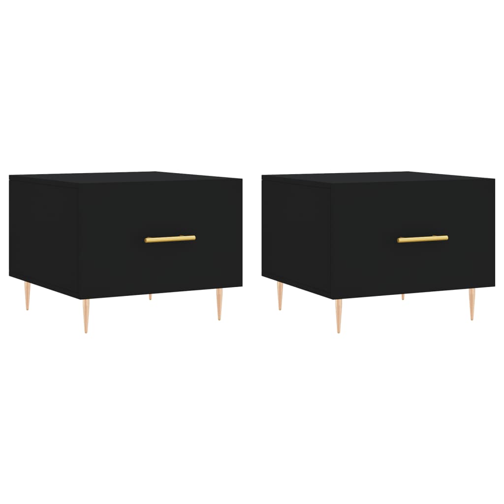 Salongbord Sofabord Svart 2 stk 50x50x40 cm