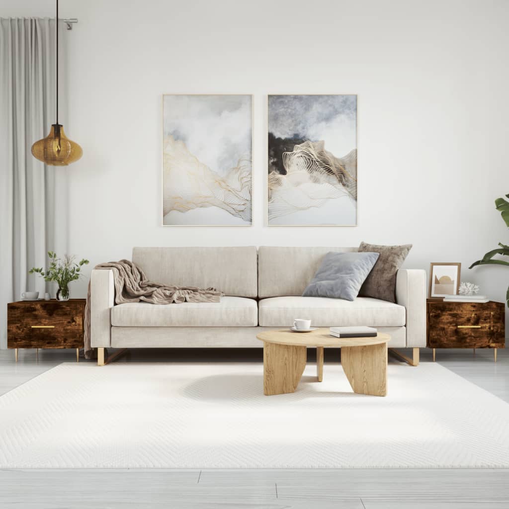 Salongbord Sofabord Røkt Eik 2 stk 50x50x40 cm