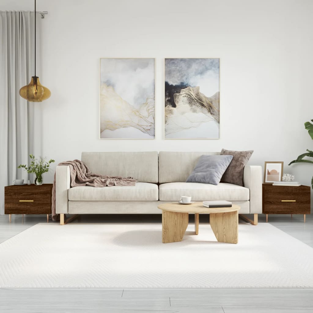 Salongbord Sofabord Brun Eik 2 stk 50x50x40 cm