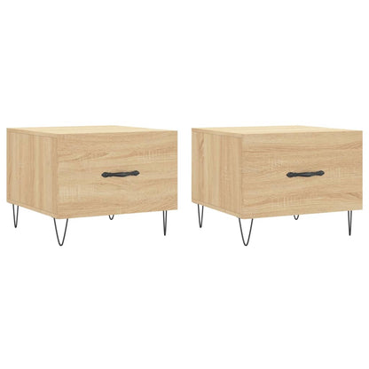 Salongbord Sofabord Sonoma Eik 2 stk 50x50x40 cm