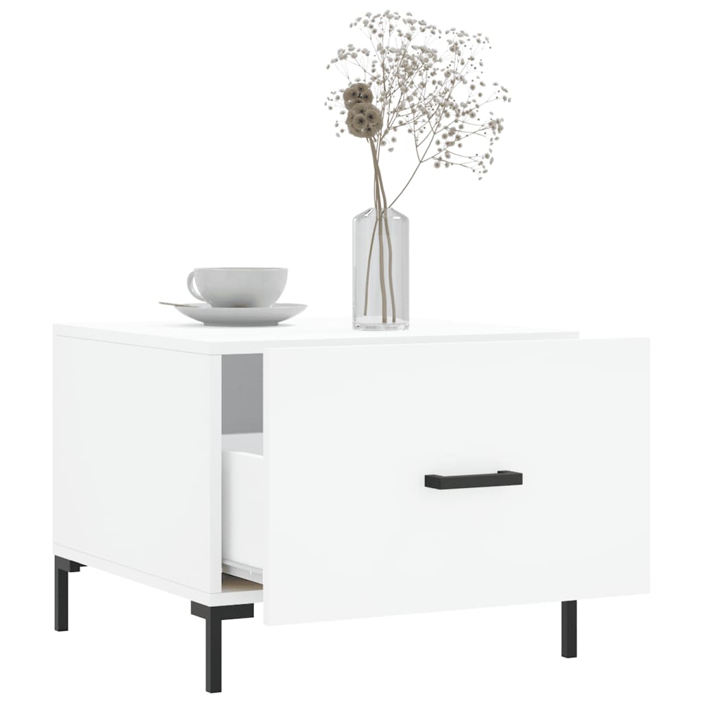 Sidebord Hvit 2 stk 50x50x40 cm