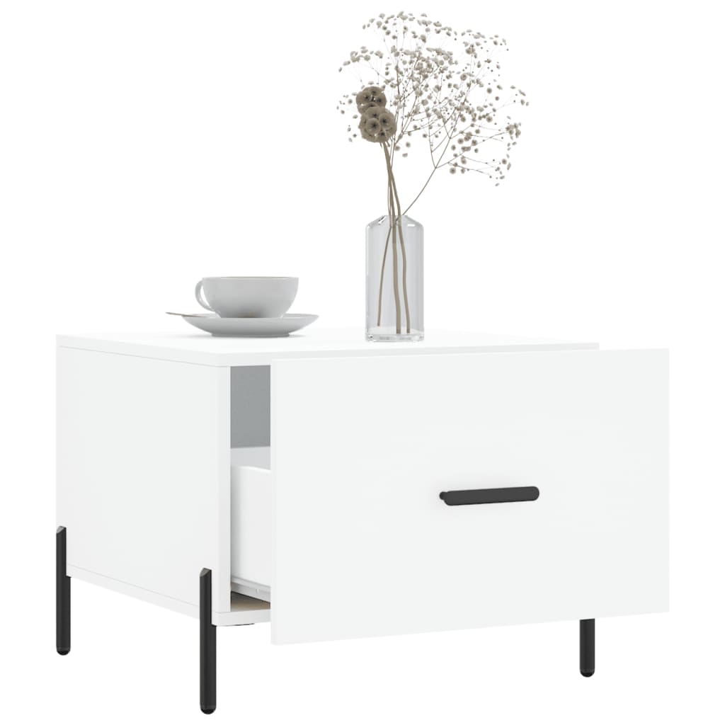 Sidebord Hvit 2 stk 50x50x40 cm