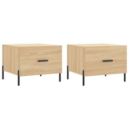 Salongbord Sofabord Sonoma Eik 2 stk 50x50x40 cm