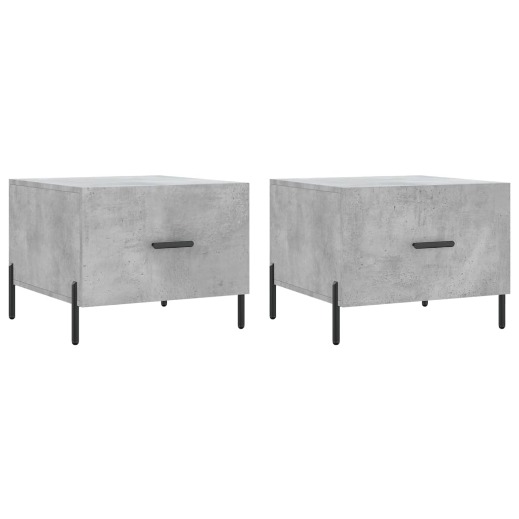 Salongbord Sofabord Betonggrå 2 stk 50x50x40 cm