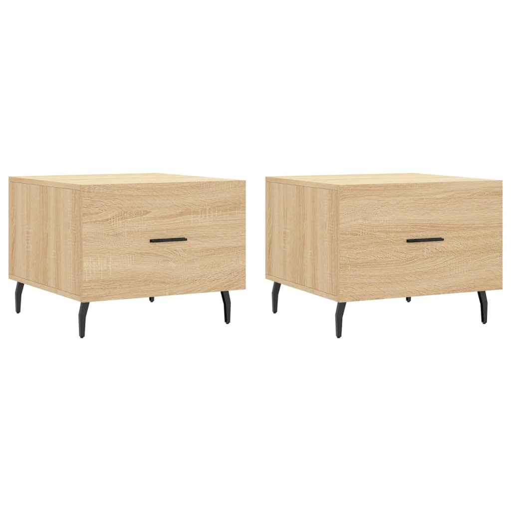 Salongbord Sofabord Sonoma Eik 2 stk 50x50x40 cm