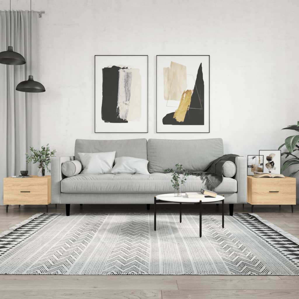 Salongbord Sofabord Sonoma Eik 2 stk 50x50x40 cm