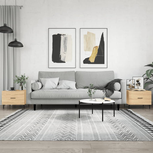 Salongbord Sofabord Sonoma Eik 2 stk 50x50x40 cm