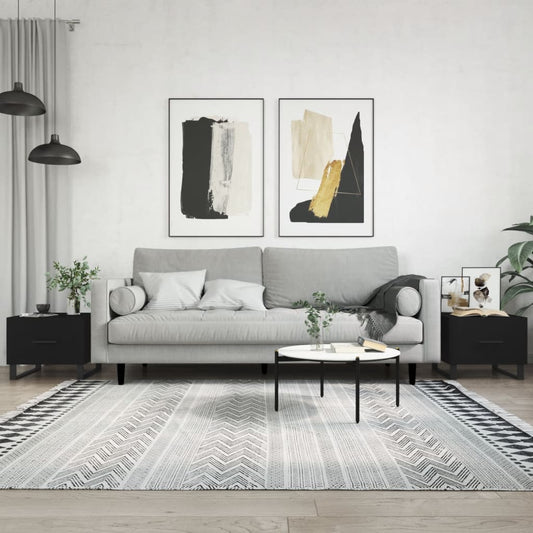 Salongbord Sofabord Svart 2 stk 50x50x40 cm