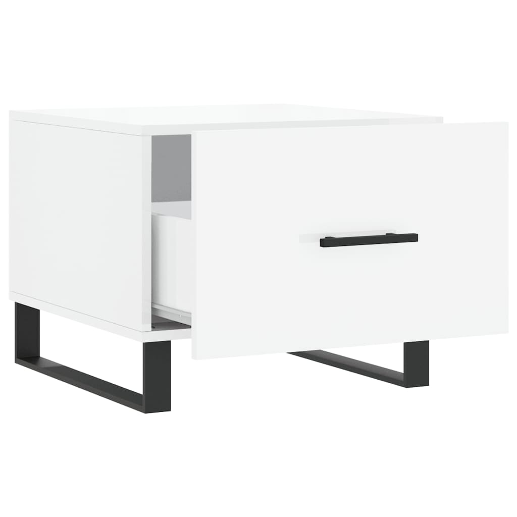 Sidebord Høyglans Hvit 2 stk Høyglans Hvit 50x50x40 cm