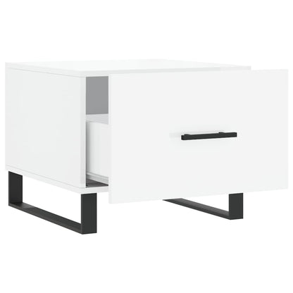 Sidebord Høyglans Hvit 2 stk Høyglans Hvit 50x50x40 cm