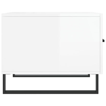 Sidebord Høyglans Hvit 2 stk Høyglans Hvit 50x50x40 cm