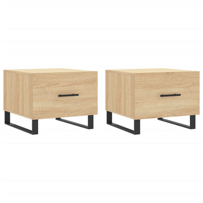 Salongbord Sofabord Sonoma Eik 2 stk 50x50x40 cm
