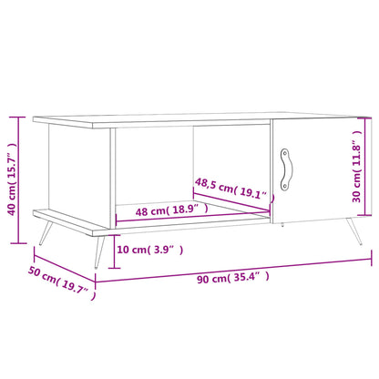 Salongbord Sofabord Hvit 90x50x40 cm