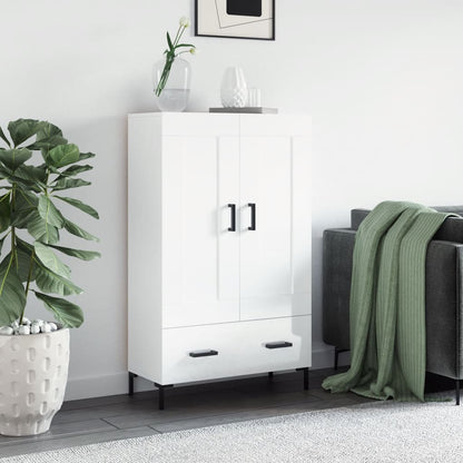 Skap Høyglans Hvit 69,5x31x115 cm