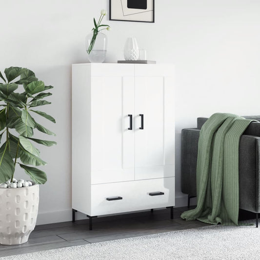 Skap Høyglans Hvit 69,5x31x115 cm