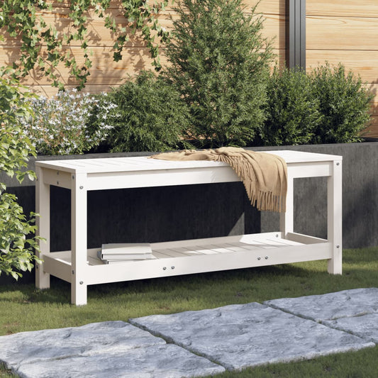Hagebenk Tre hvit 108x35x45 cm heltre furu