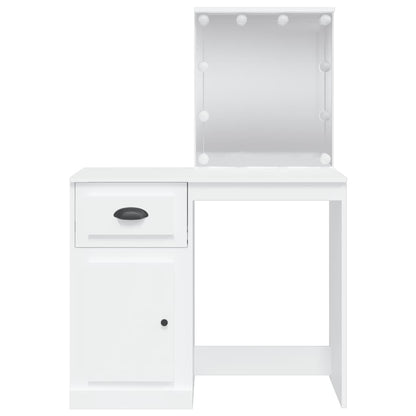 Sminkebord Hvit LED 90x42x132,5 cm