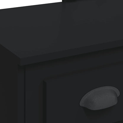 Sminkebord Svart LED 90x42x132,5 cm