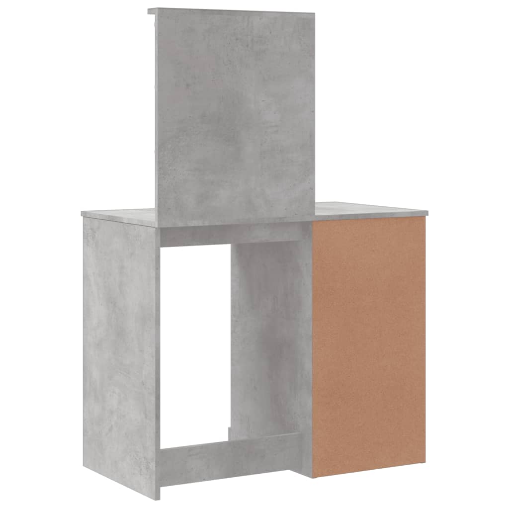 Sminkebord Betonggrå LED 90x42x132,5 cm