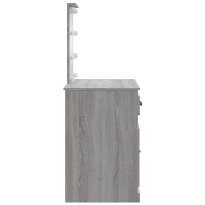 Sminkebord Sonoma Grå LED 90x42x132,5 cm