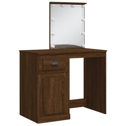Sminkebord Brun Eik LED 90x42x132,5 cm