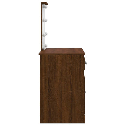 Sminkebord Brun Eik LED 90x42x132,5 cm