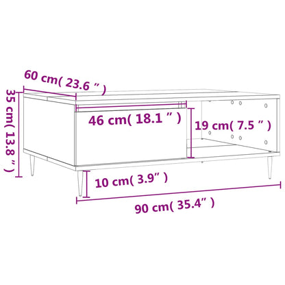 Salongbord Sofabord Hvit 90x60x35 cm