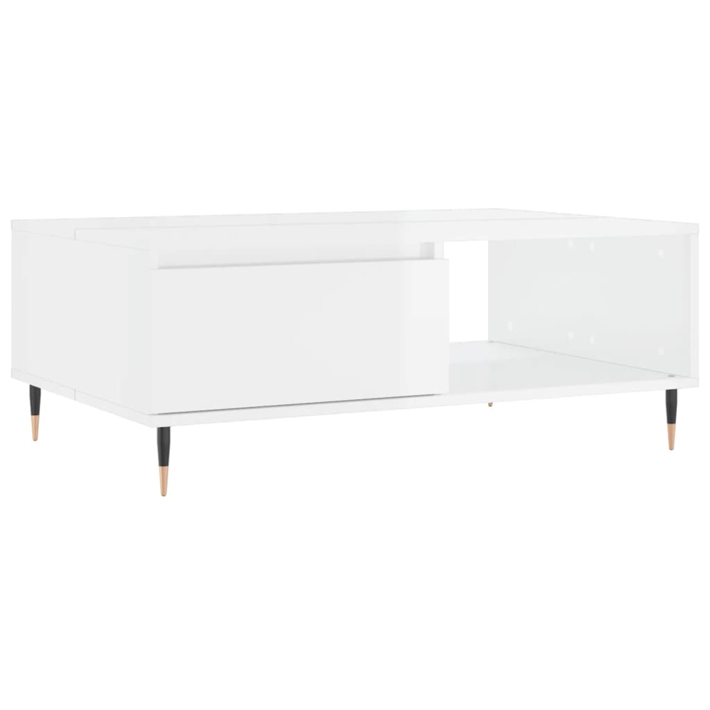 Salongbord Sofabord Høyglans Hvit 90x60x35 cm