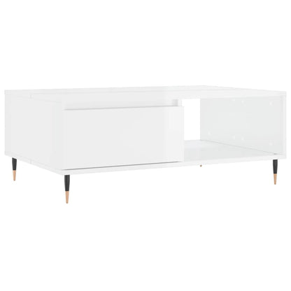 Salongbord Sofabord Høyglans Hvit 90x60x35 cm
