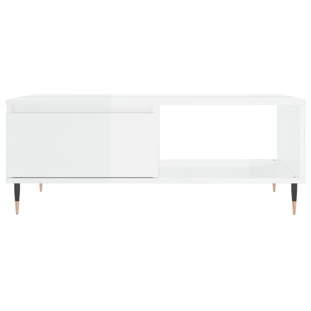 Salongbord Sofabord Høyglans Hvit 90x60x35 cm