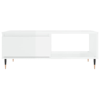 Salongbord Sofabord Høyglans Hvit 90x60x35 cm