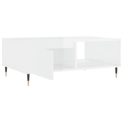 Salongbord Sofabord Høyglans Hvit 90x60x35 cm