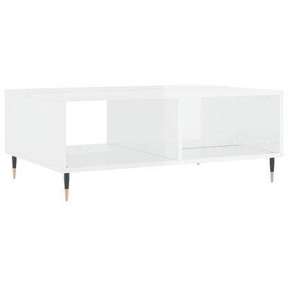 Salongbord Sofabord Høyglans Hvit 90x60x35 cm