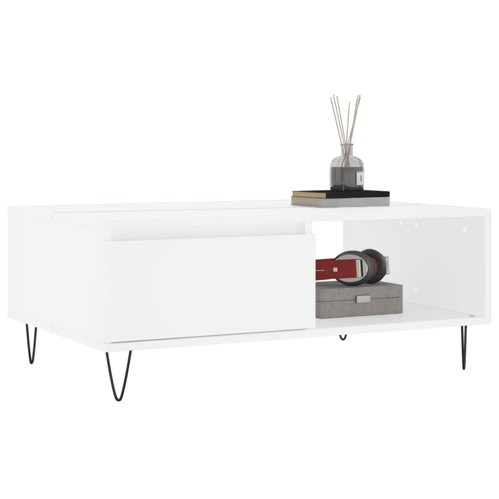 Salongbord Sofabord Hvit 90x60x35 cm