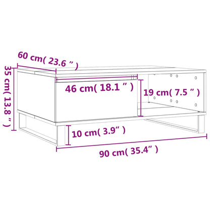 Salongbord Sofabord Hvit 90x60x35 cm