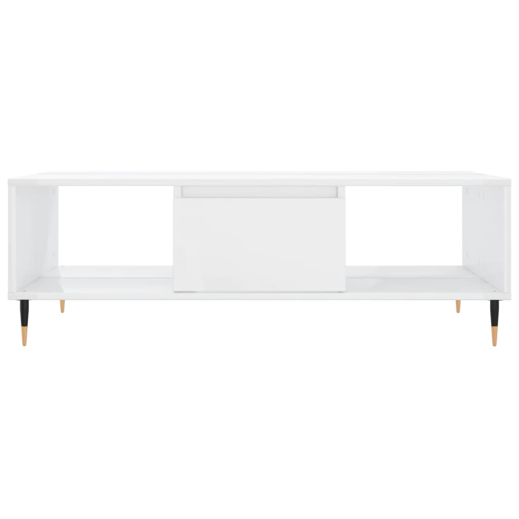 Salongbord Sofabord Høyglans Hvit 104x60x35 cm