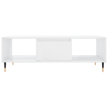 Salongbord Sofabord Høyglans Hvit 104x60x35 cm