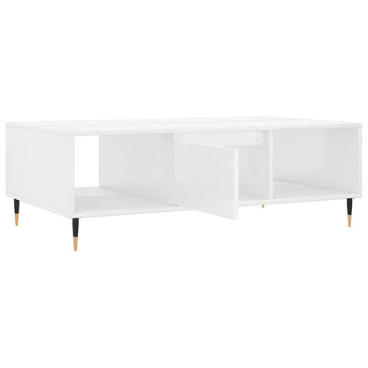 Salongbord Sofabord Høyglans Hvit 104x60x35 cm