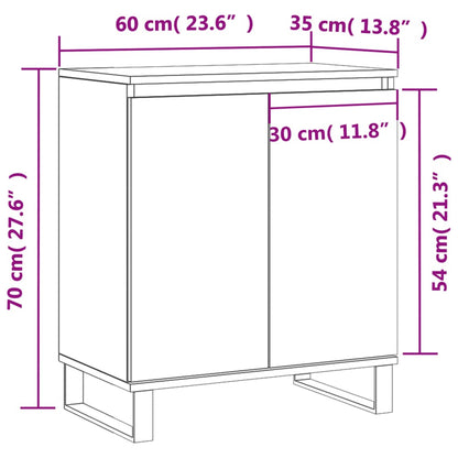 Skjenk hvit 60x35x70 cm konstruert tre