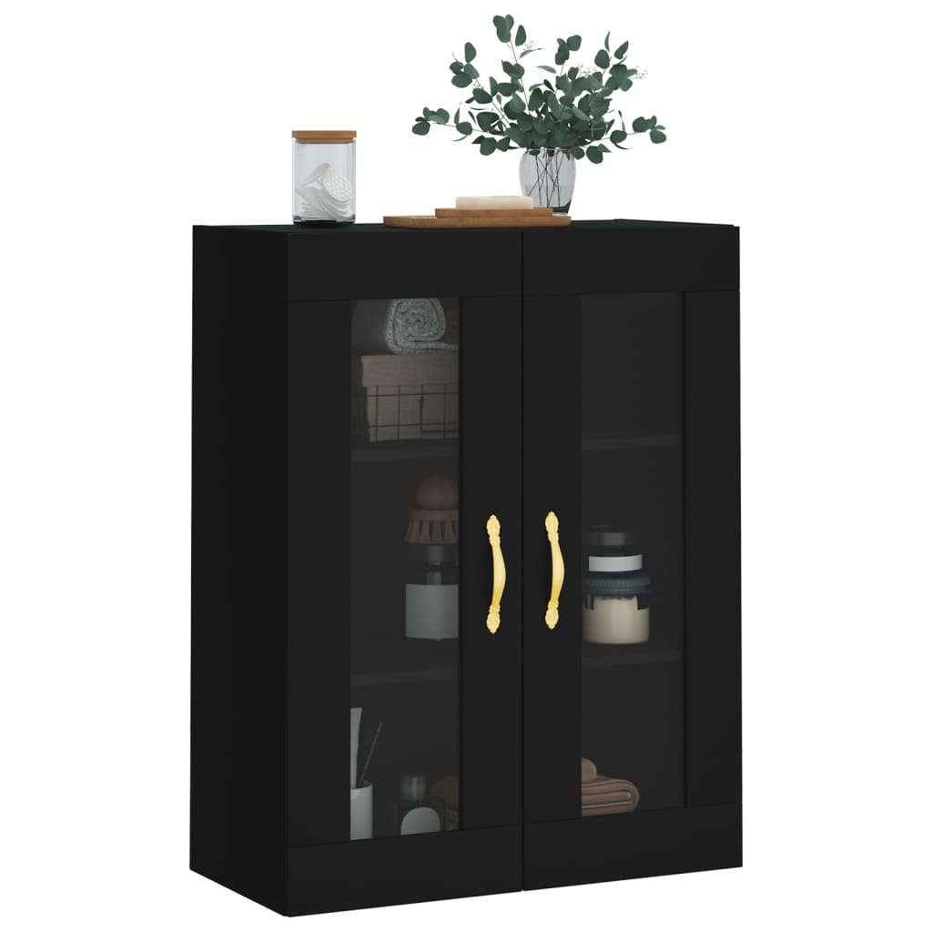 Veggskap Svart 69,5x34x90 cm
