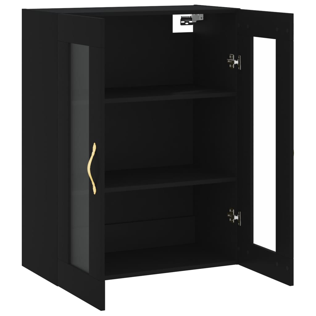 Veggskap Svart 69,5x34x90 cm
