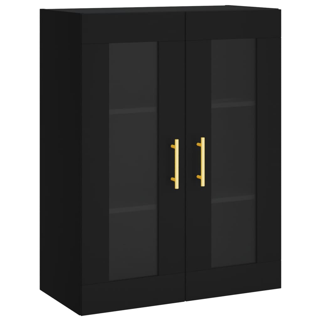 Veggskap Svart 69,5x34x90 cm